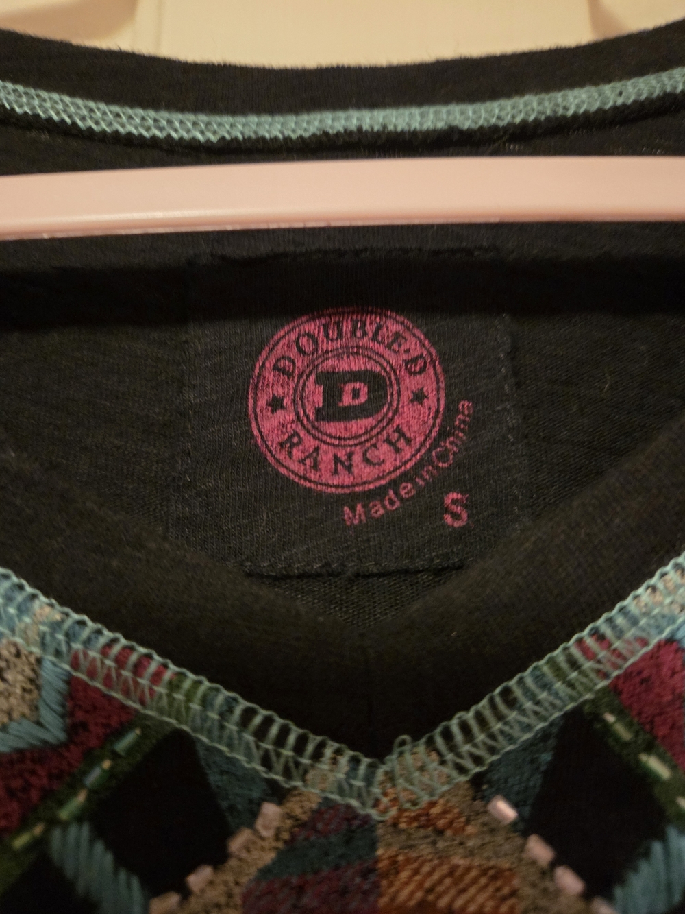 Double D Ranch Black Tunic with Colorful Southwestern Embroidery - Picture 3 of 4